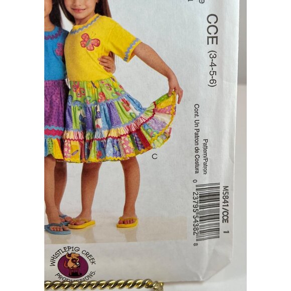 McCalls M5841 Girls Pull On Tiered Skirt Appliques Pattern Size CCE 3 -6 UNCUT - Picture 5 of 7